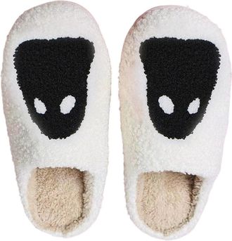 Generic Womens Slippers Halloween Themed Warm Indoor Footwear For Men And Ladies Comfortable Seasonal Home Clogs Womens Warm Slippers(Black, 5.5)