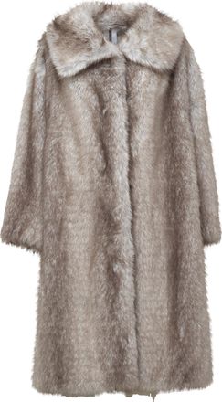 s.w.o.r.d Plush Wide Collar Long Faux Fur Coat