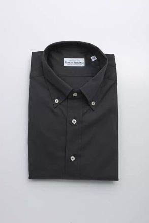 Robert Friedman Gray Cotton Men Mens Shirt