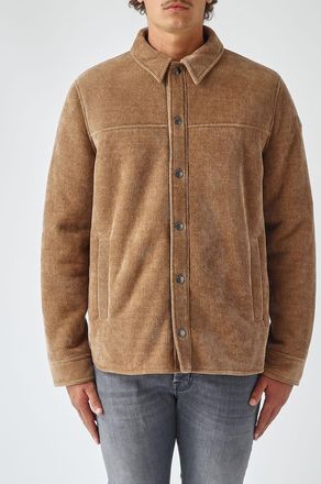 Colmar Giacca-camicia in velluto liscio con colletto classico e tasche a fessura