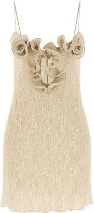 Magda Butrym Beige Ruffles Mini Dress