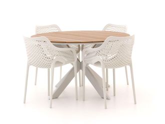 Forza Furniture Forza Ripi/Fidenza &oslash;126cm dining tuinset 5-delig stapelbaar