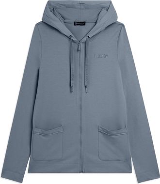 Freddy Felpa Cappuccio Zip con strass e inserto effetto seta