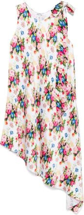 Loewe asymmetric midi dress - women - Silk - 36 - White