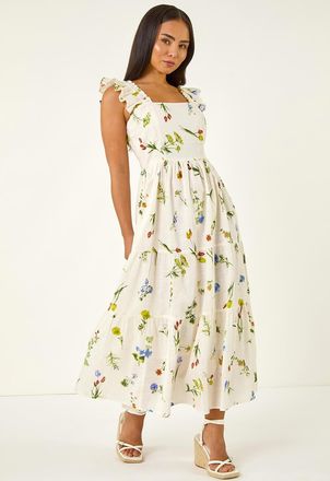 Roman Floral Tiered Maxi Dress