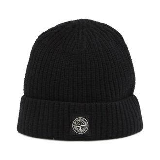 Stone Island Beanies, male, Black, Size: ONE SIZE Black Hats for Men