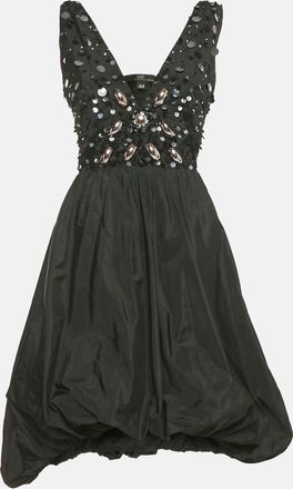 Elisabetta Franchi Celyn B. Black Embellished Taffeta Mini Dress