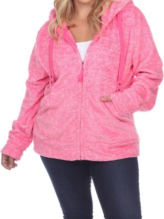 White Mark Womens Sherpa Jacket In Fuchsia