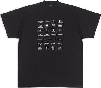 Balenciaga Archives Logos T-Shirt Oversized Black 712398TNVQ71070