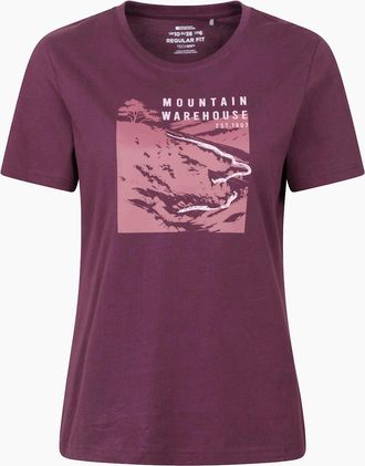Mountain Warehouse Womens Mountain Warehouse Womens/Ladies Winding Trek Printed T-Shirt - Red - Size: 18