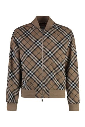 Burberry Beige Check Bomber Jacket