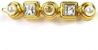 Chanel Pre-owned Cocomark Pearl Barrette - - Pre-owned - Donna - Giallo - ONE SIZE