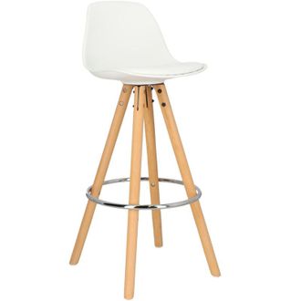 OEM Taburete De Bar Nord Madera Ecopiel Blanca