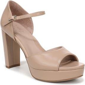 Naturalizer Novi Platform Sandal - Wide Width Available in Warm Taupe Tan Faux Leather at Nordstrom Rack, Size 8.5