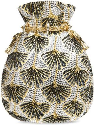 Judith Leiber Ginkgo Crystal Embellished Pouch in Champagne Jet Multi at Nordstrom