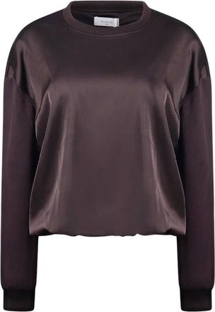 Nukus Nukus - Made Pullover Shiny - Dames - Sweatshirts & Hoodies - Bruin - Maat: L Viscose