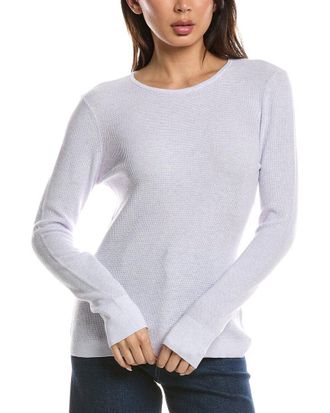 Fort&eacute; Cashmere Thermal Crewneck Cashmere-Blend Sweater