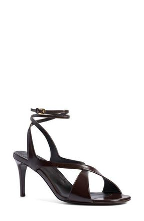 Khaite Liria Ankle Strap Sandal in 950 Dark Brown at Nordstrom, Size 8.5Us