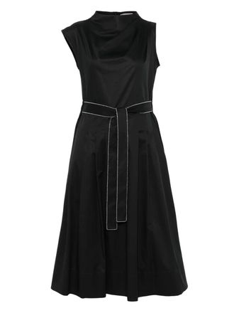 PESERICO Midi-jurk met ceintuur - Zwart