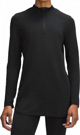 lululemon Swiftly Relaxed Long-Length Half Zip Sweatshirt In Black