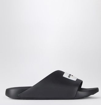 Givenchy Black rubber Label Slide flat mules