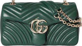 Gucci (WMNS) Gucci GG Marmont Medium Shoulder Bag Green 837267-AAE38-3020