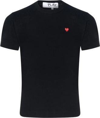 Comme Des Gar&ccedil;ons T-Shirts, male, Black, Size: L T-shirt with Small Heart