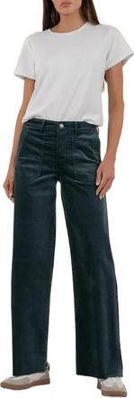 Kut from the Kloth Meg Velveteen High Rise Wide Leg Pants In Teal