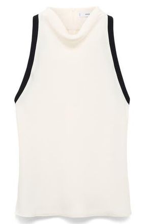 Mango Drape Collar Sleeveless Top in Ecru at Nordstrom Rack, Size 2