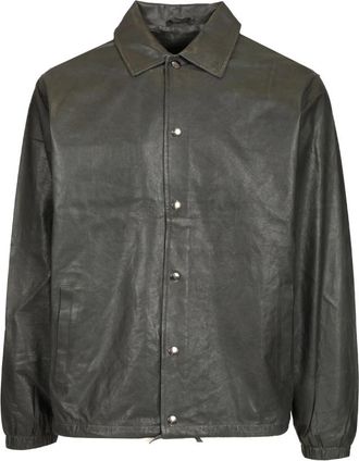 Giorgio Brato Wrinkled Leather Overshirt - Heren - Leren en Su&egrave;de Jassen - Grijs - L - Leer - Jassen