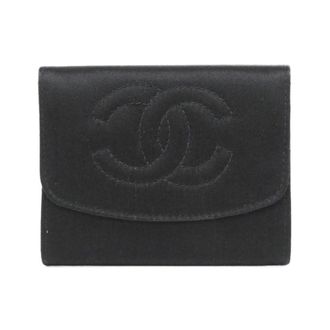 Chanel Black Satin Coin Purse/Coin Case (Pre-Owned)