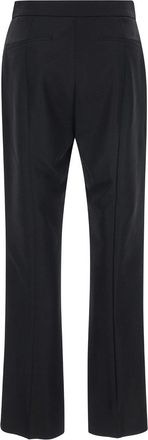 Gucci Womens Black Flared Pants With Pences Wool Trousers