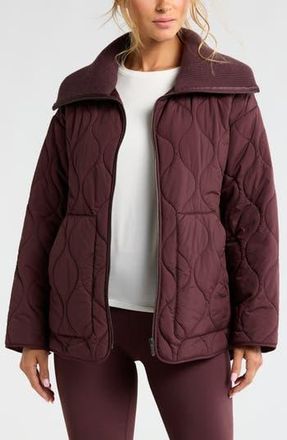 Zella Onion Quilted Jacket in Burgundy Fudge at Nordstrom Rack, Size X-Large