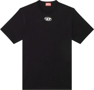 Diesel Black Cotton T-Adjust-Doval-PJ T-Shirt - Heren - T-shirts - Zwart - 2XL - Katoen - Tops