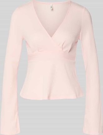 Only Regular Fit Langarmshirt in Wickel-Optik Modell PELLY in Hellrosa, Gr&ouml;&szlig;e XS