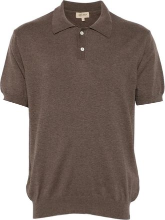 Woolrich Gebreide Polo - Heren - Polos - Bruin - M - Katoen - Tops