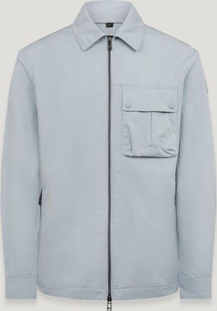 Belstaff Drome Overshirt Mens Cotton Gabardine Quarry Blue Size XS