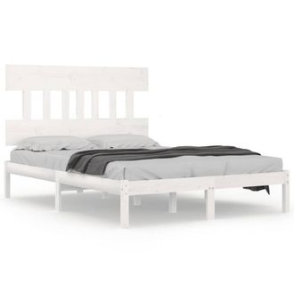 Berkfield Home Bed Frame White Solid Wood 200x200 cm