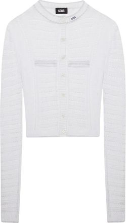 GCDS Tennis Cardigan - Dames - Vesten - Wit - L - Polyester - Truien & Vesten