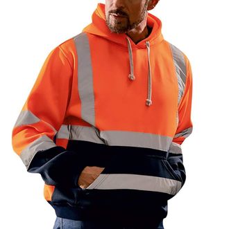 Generic Mens Safety Jacket Hooded Hi-Vis Jacket Softshell Jacket Work Jacket Winter Jacket with Reflective Stripes Softshell Jacket Work Jacket Protective Jac