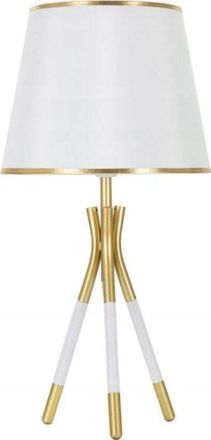 Charme 1921 Ferretti Triply L&aacute;mpara De Mesa Blanco Y Dorado 57 Cm