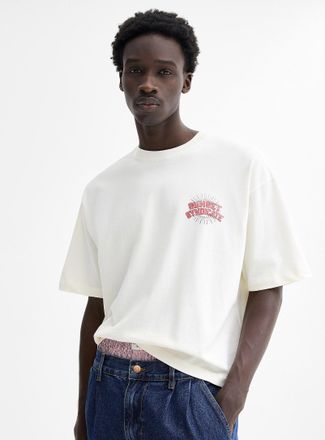 Djab Mens Western graphic cropped T-shirt Oversized fit