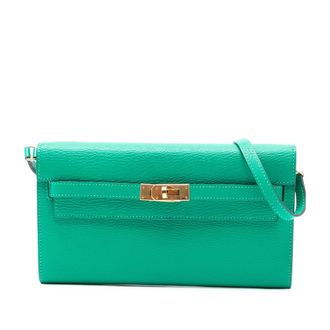 Herm&egrave;s Menthe Chevre Mysore Kelly To Go Wallet
