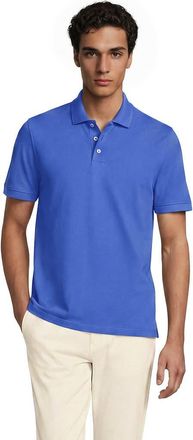 Lands End Short Sleeve Performance Mesh Pique Polo in Muted Cobalt Blue at Nordstrom, Size Xx-Large