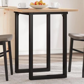 vidaXL Vidaxl - Mesa De Comedor Marco O Madera Maciza Pino Y Acero 70x70x75,5cm