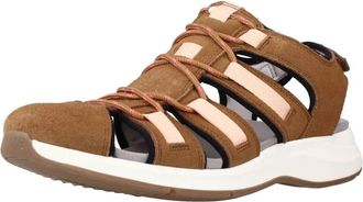 Clarks Solan Sail Combi Flat Sandalen - Dames - Sandalen - Bruin - 37 1/2 EU - Leer - Schoenen