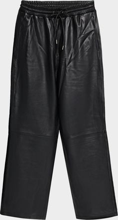Avirex Mens Nappa Leather Track Pants