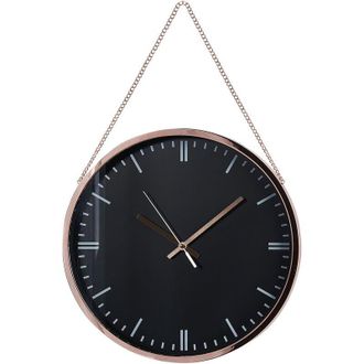 Beliani Beliani - Reloj De Pared Negro Cobrizo 30 Cm Material Sint&eacute;tico Colgante Moderno Bezas