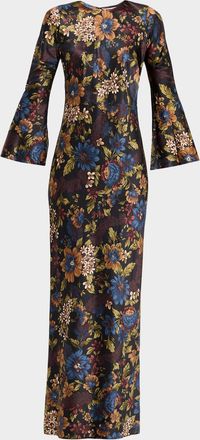 Veronica Beard Gemma Floral Long-Sleeve Maxi Dress