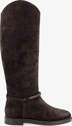 Brunello Cucinelli Stivali Precious Strap in suede - BRUNELLO CUCINELLI - gender_Woman